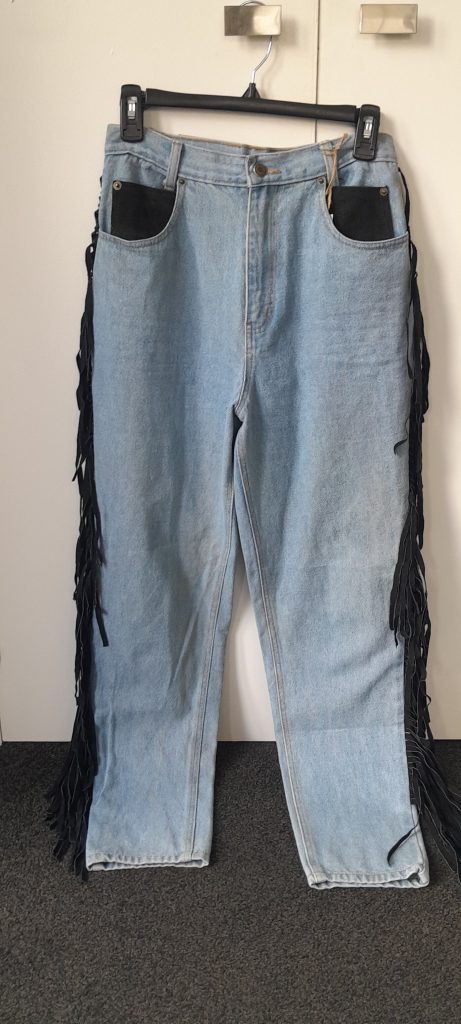 Seruchi Leather Tasseled Jeans